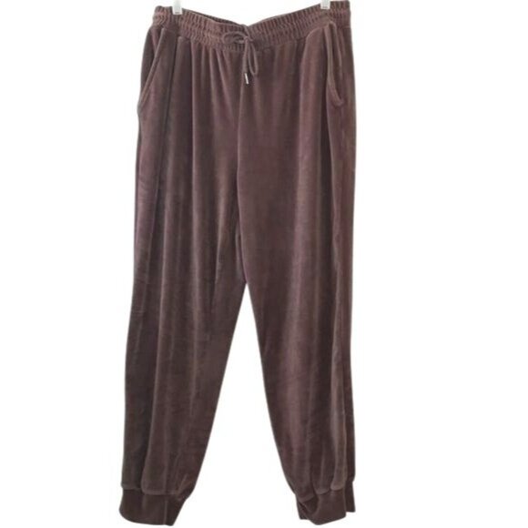 Womens Tan Velour Joggers XL By BBJ Los Angeles With Drawstring Waist & Cuffed A - Picture 2 of 11